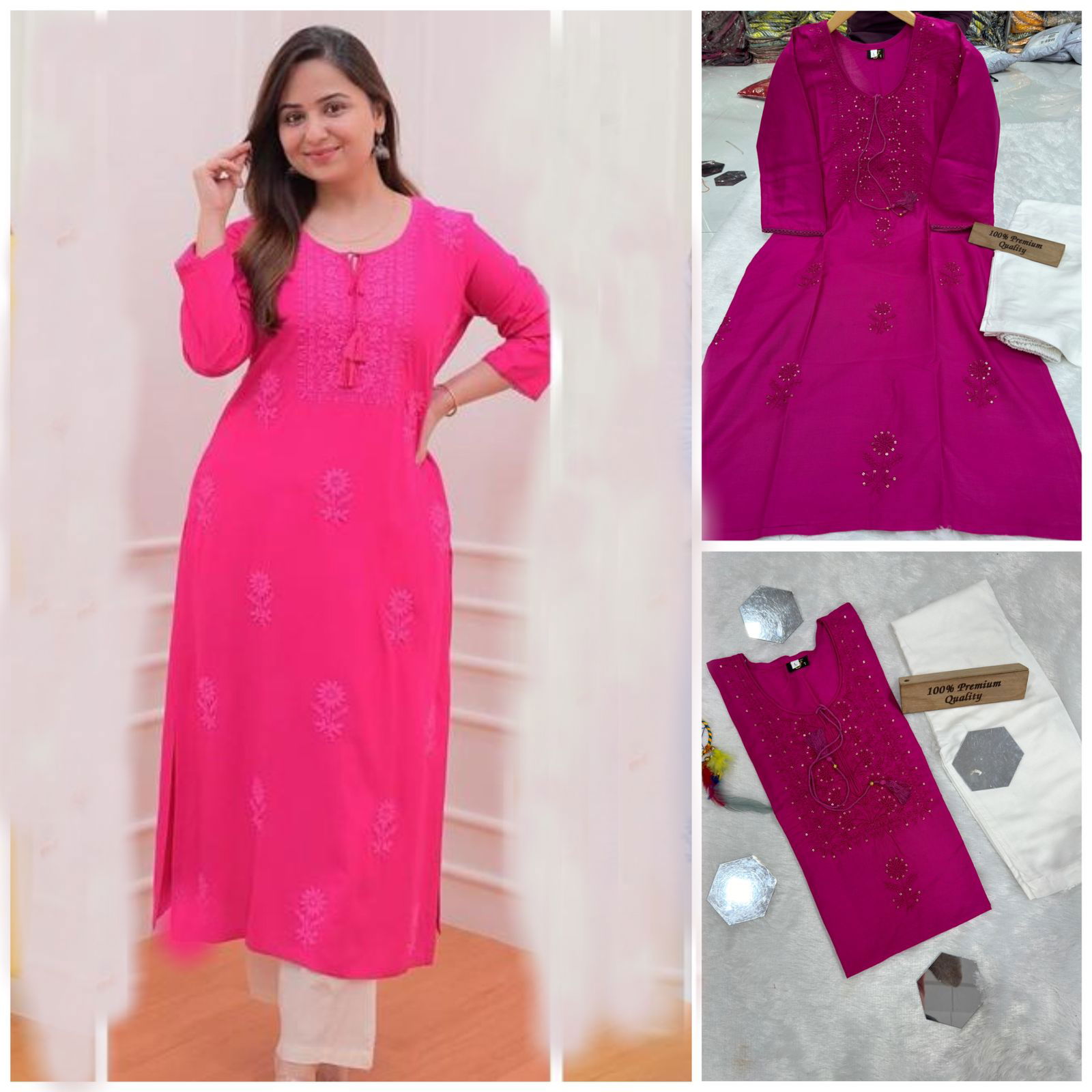 Nifty By Tdg Heavy Rayon Cotton Kurti With Bottom Catalog